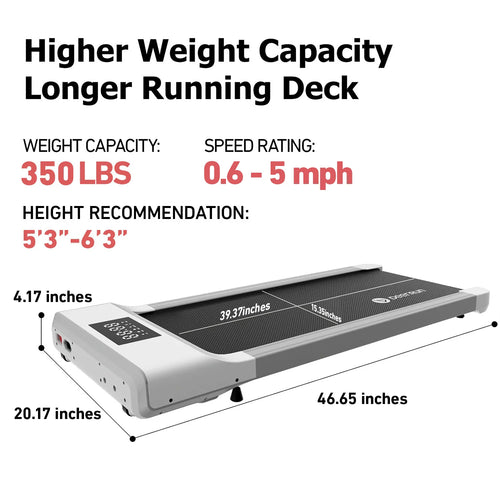 Deerrun Q1 Classic Pro Walking Pad 350 Lbs Capacity & Longer Size with Remote Control